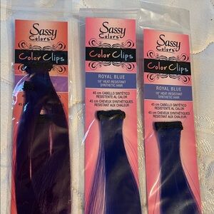 Sassy Colors Royal Blue and purple Hair Clips